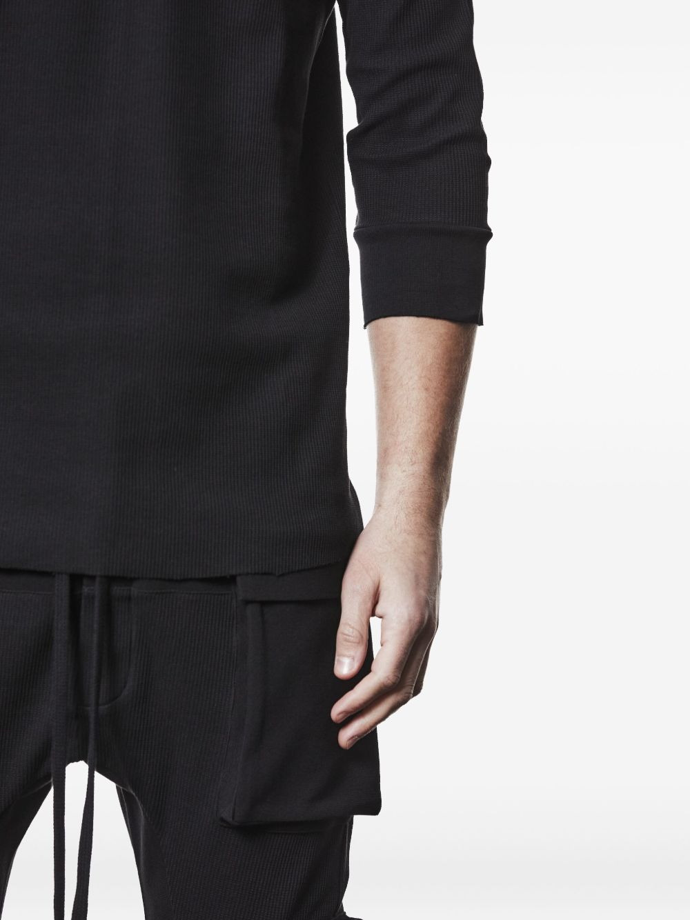 ribbed three-quarter sleeve T-shirt - 4