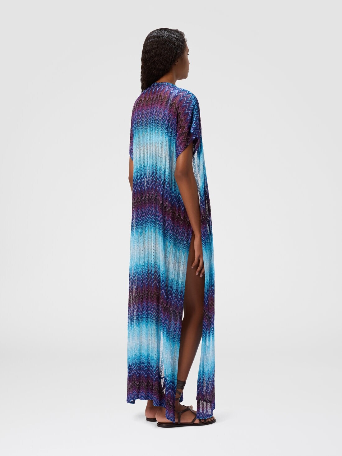 Long cover-up with V-neck - 3