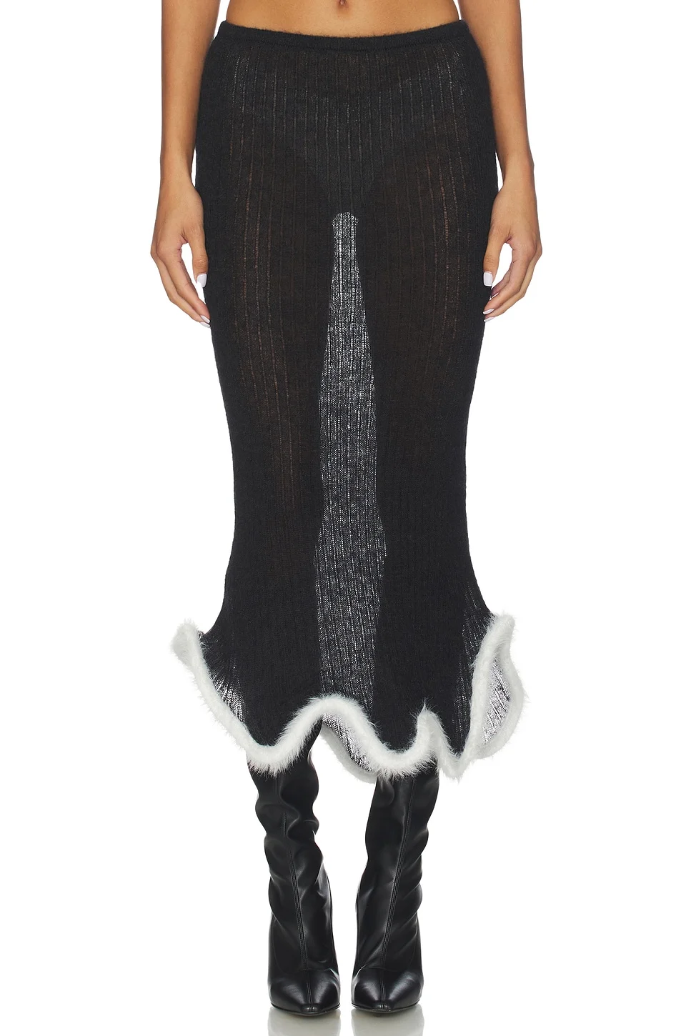 Ginny Alpaca Wavy Midi Skirt - 1