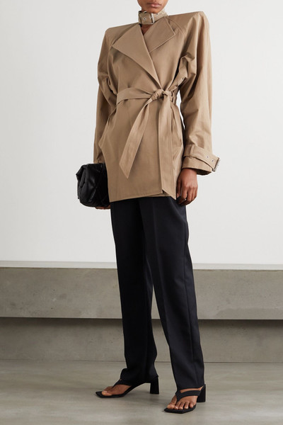 BALENCIAGA Belted cotton-blend twill coat outlook