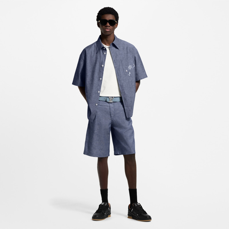 Louis Vuitton Embroidered Chambray Short-Sleeved Shirt outlook