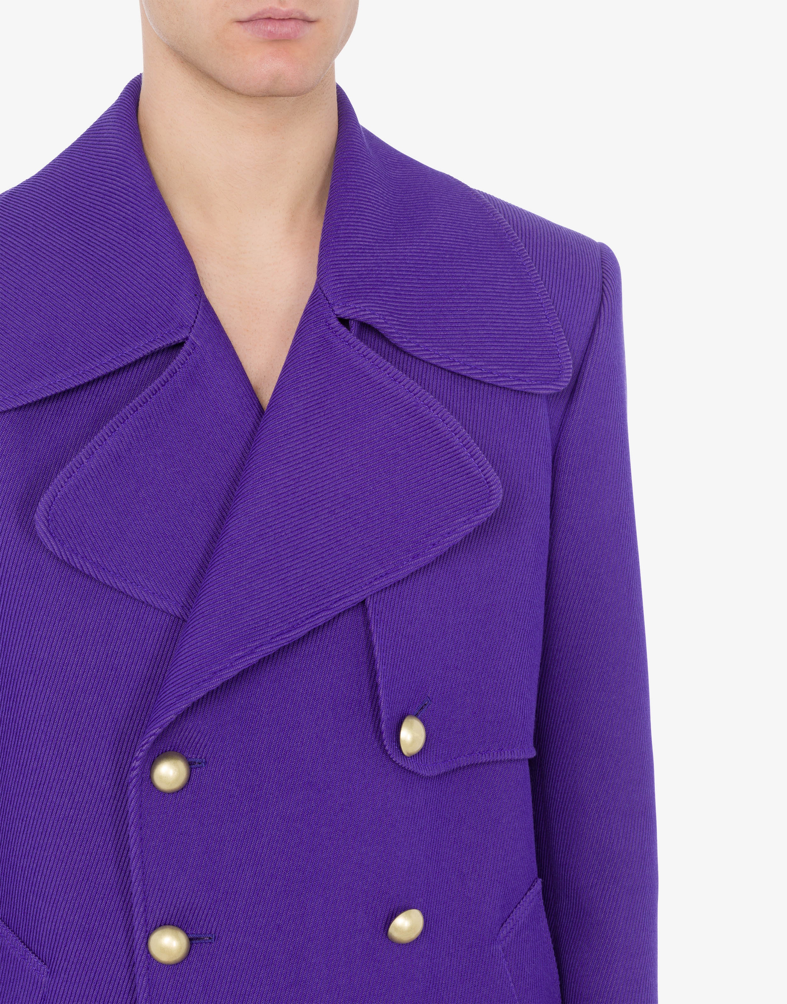 MILITARY-DETAIL COTTON WOOL COAT - 4