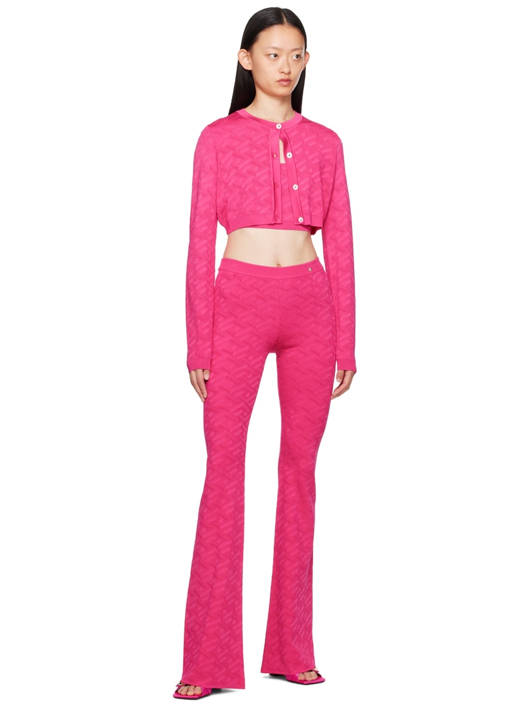 Pink Jacquard Trousers - 4