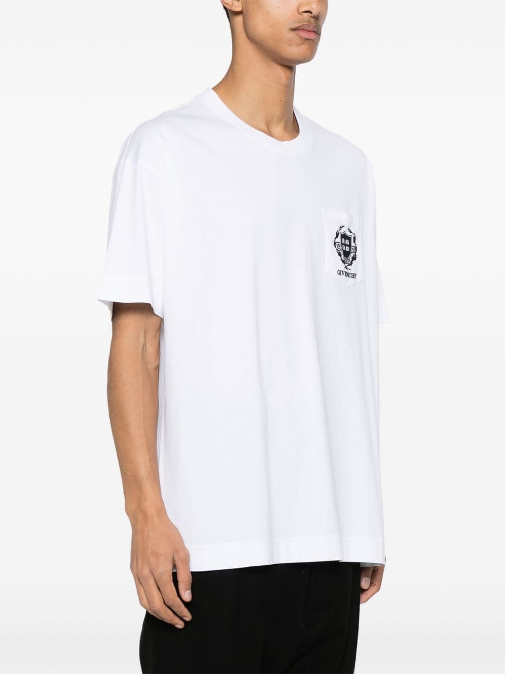 logo-embroidered cotton T-shirt - 3