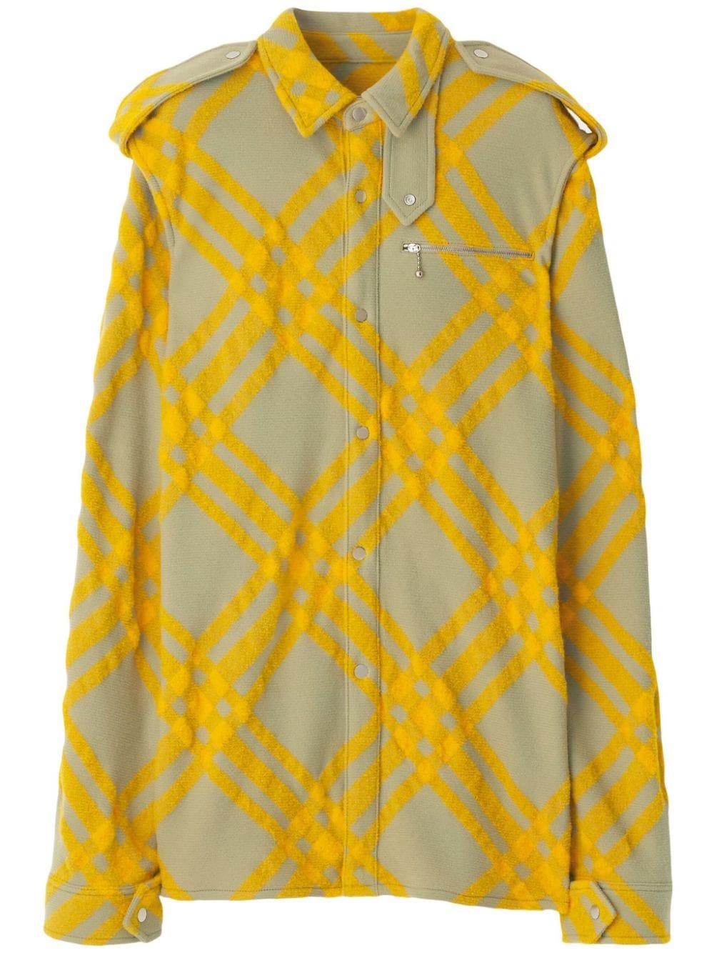 Burberry Check motif wool blend shirt | tessabit | REVERSIBLE