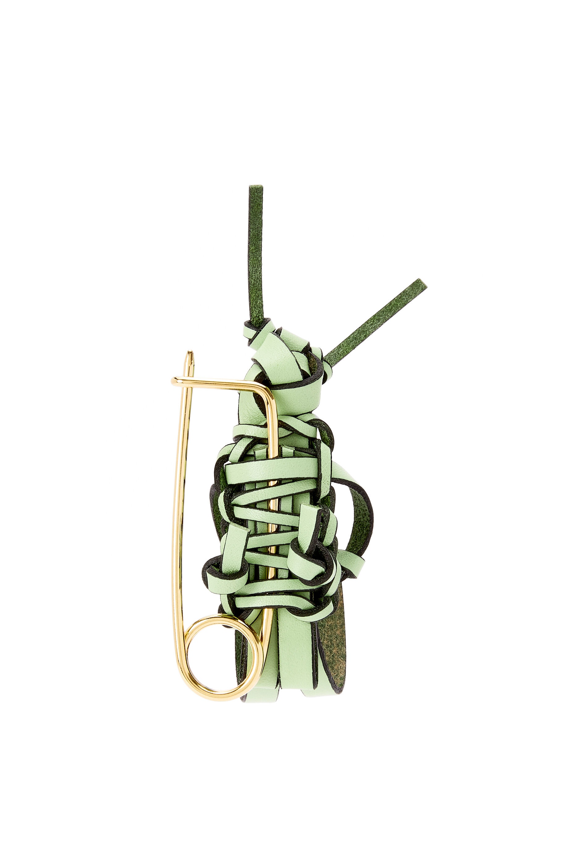 Grasshopper pin charm in calfskin and metal - 3