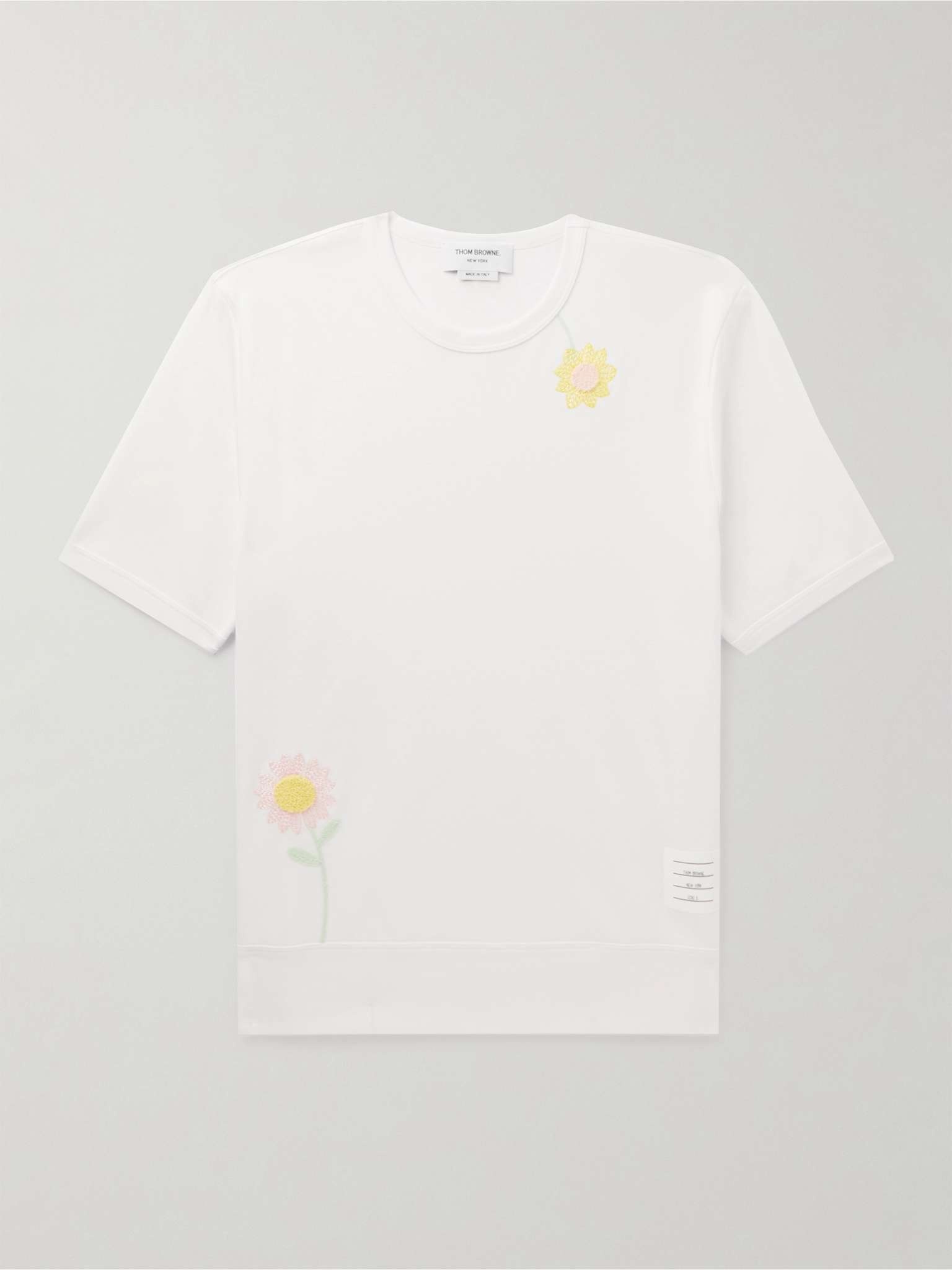 Embroidered Cotton-Jersey T-Shirt - 1