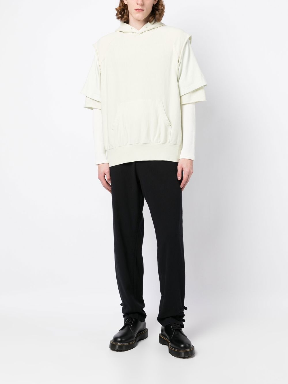 LAYERED-SLEEVE COTTON HOODIE - 4