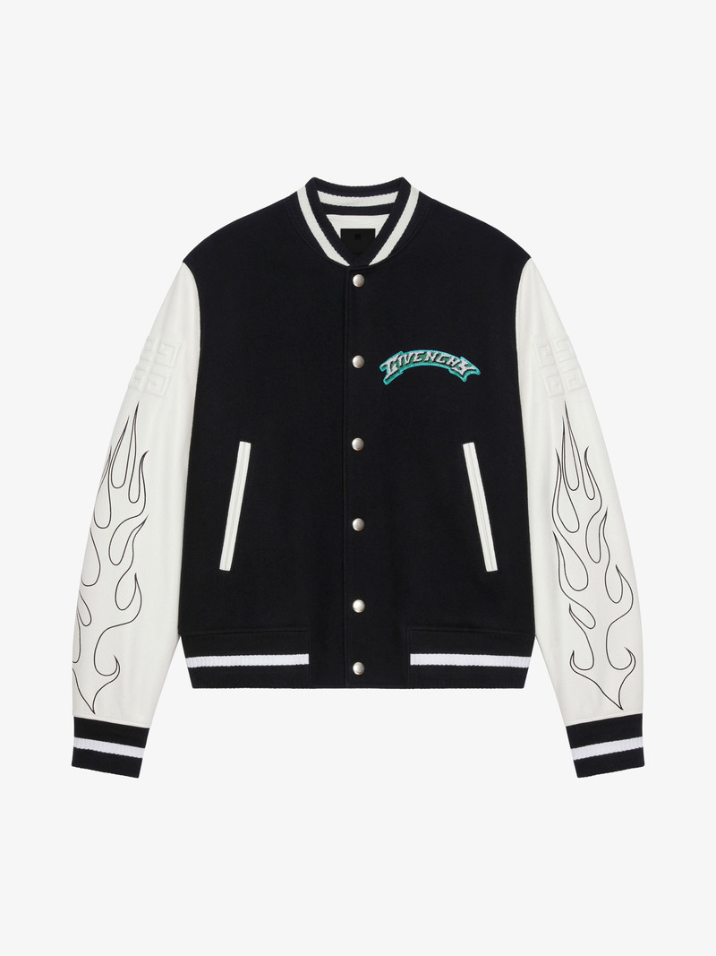 GIVENCHY VARSITY JACKET IN WOOL AND LEATHER - 1