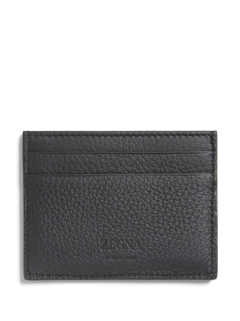 ZEGNA logo-patch leather cardholder outlook