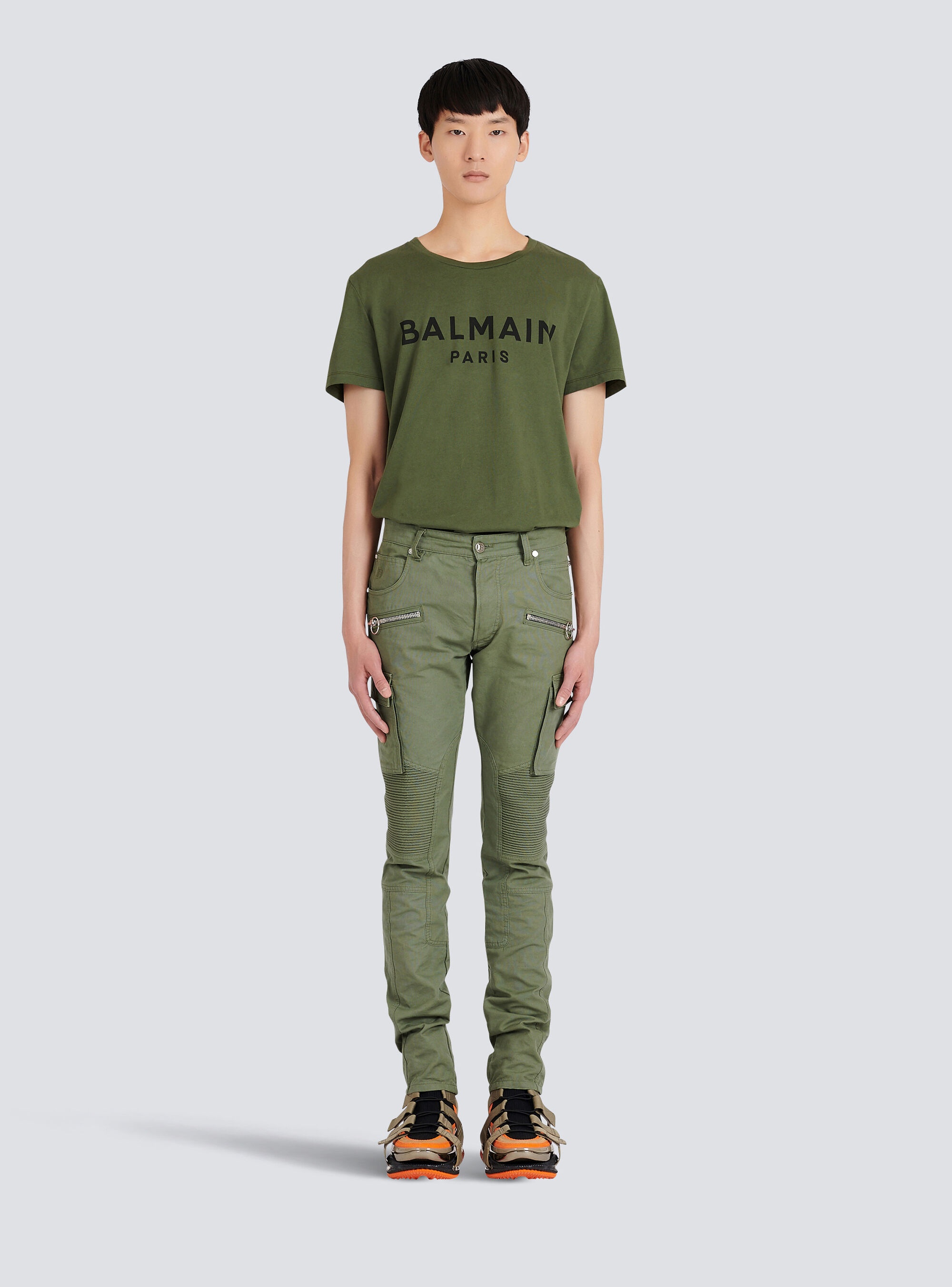 Slim cut ridged cotton cargo jeans - 3