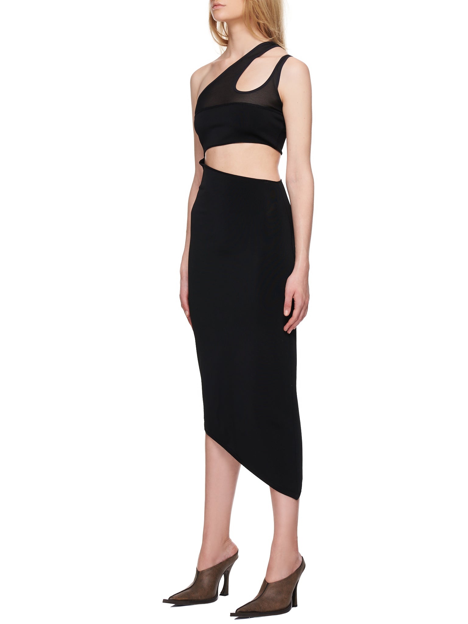 Asymmetric Knit Cut-Out Dress - 2