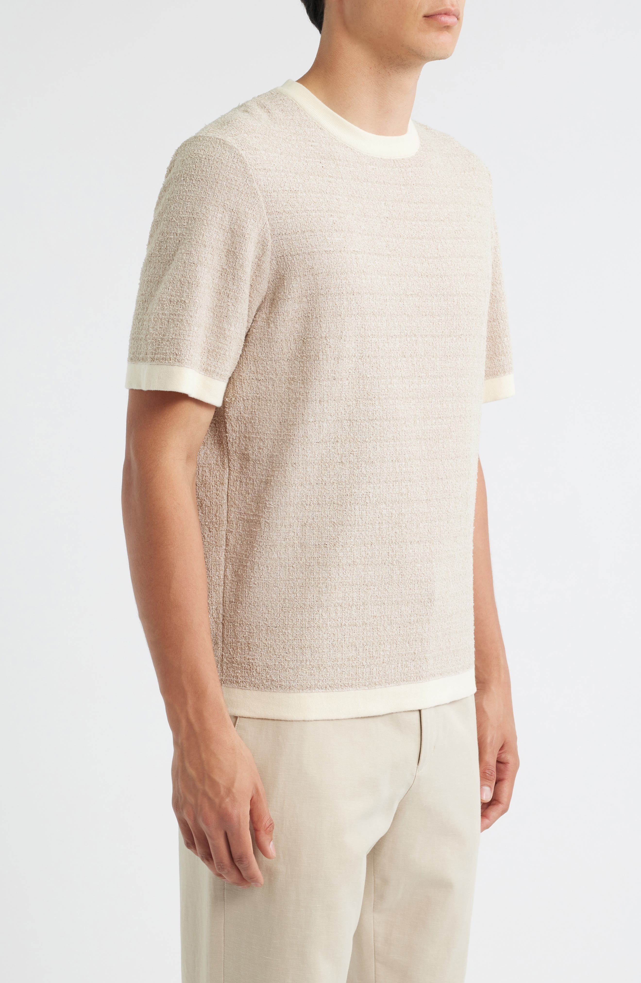 BOSS Jiordano Cotton Blend T-Shirt in Open White at Nordstrom - 3