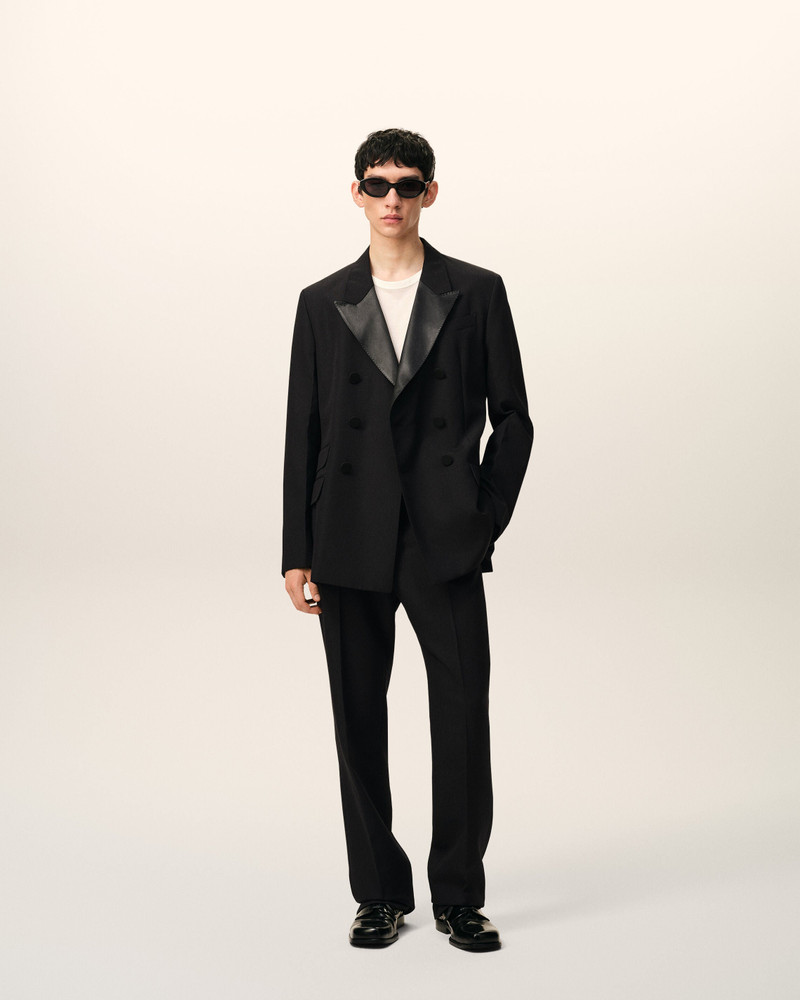 AMI Paris BLACK WOOL STRAIGHT TROUSERS outlook