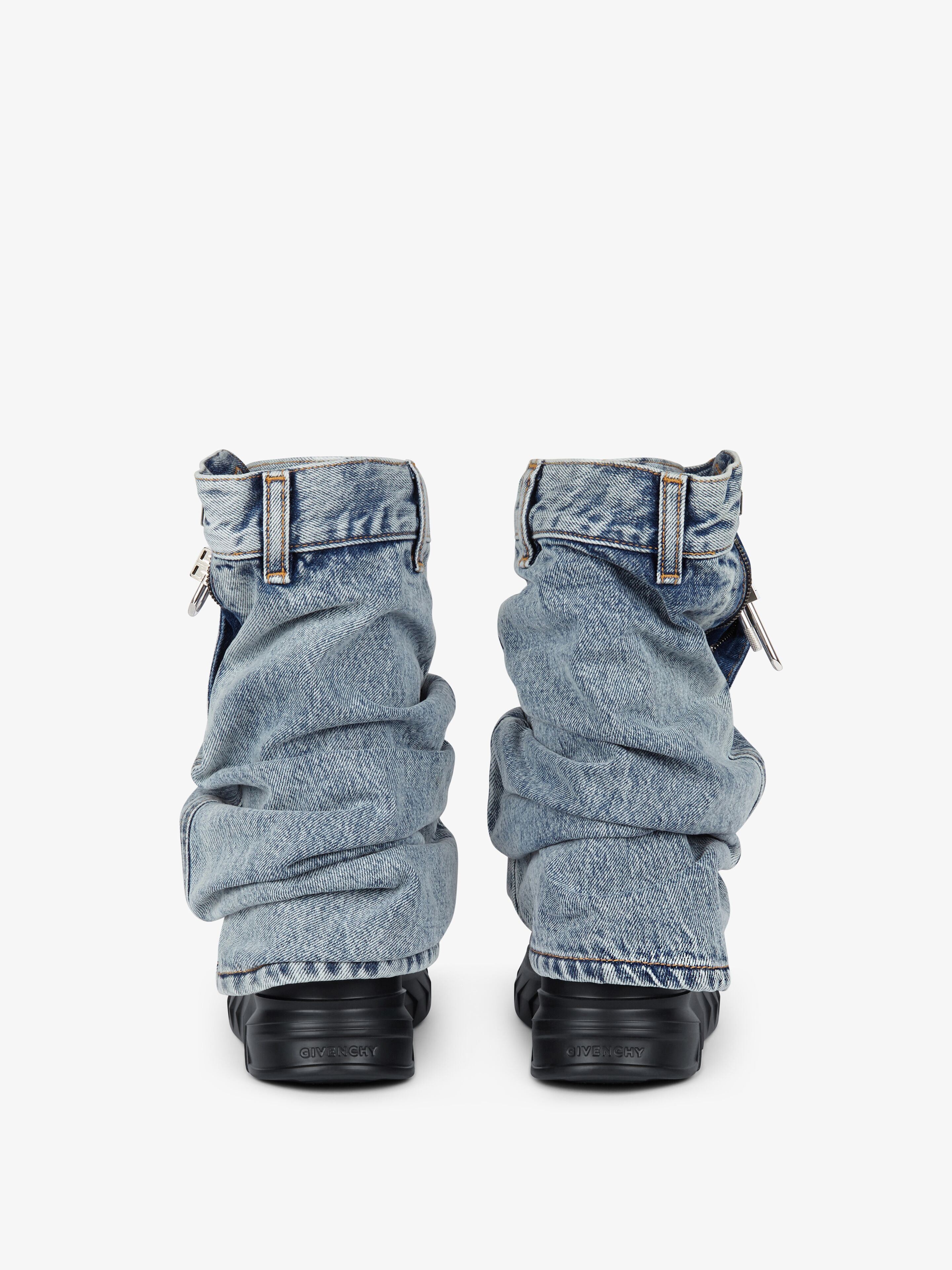 SHARK LOCK BIKER ANKLE BOOTS IN JEANS - 5