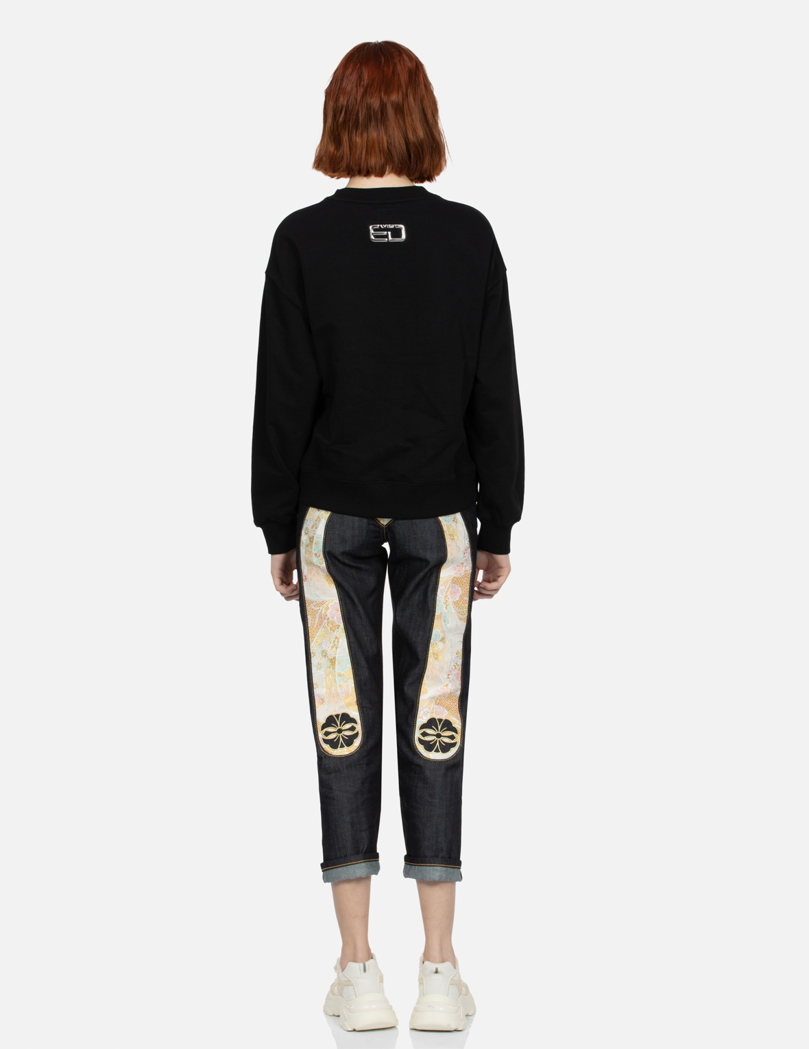 BROCADE INSERTED DAICOCK AND KAMON RELAX FIT JEANS - 5