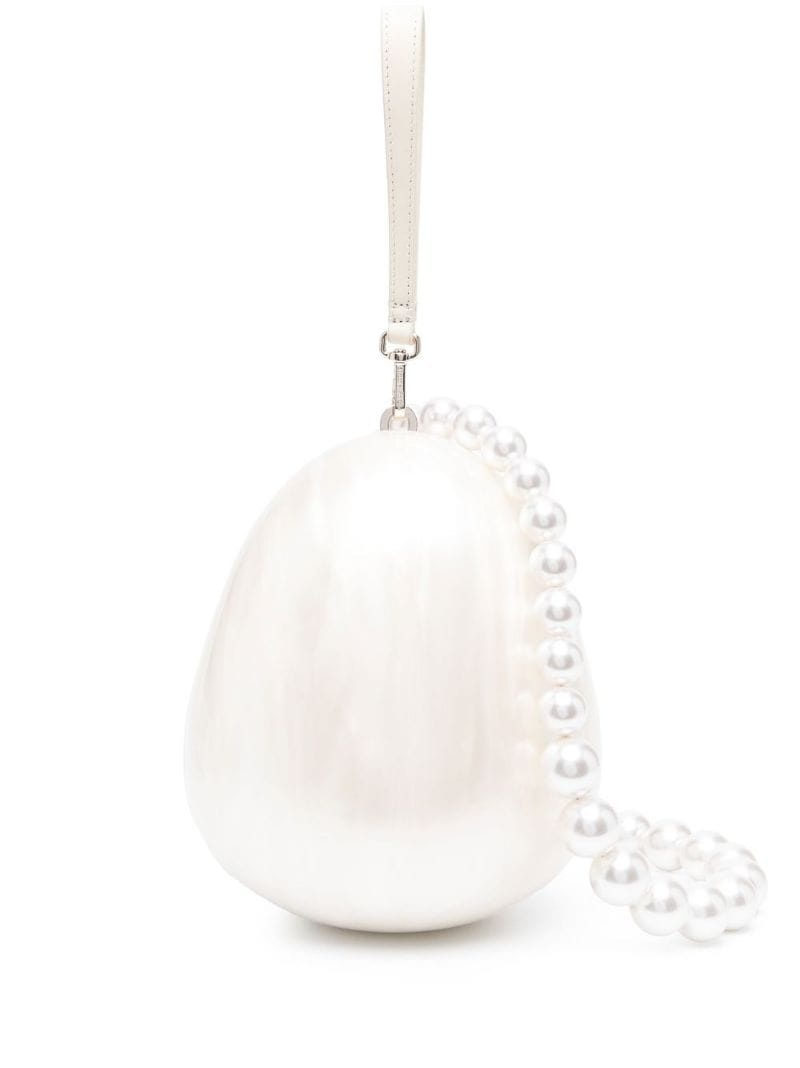 Egg faux pearl tote bag - 1