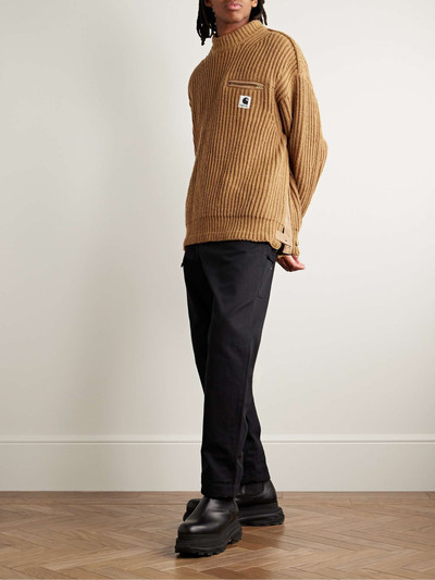 sacai + Carhartt WIP Detroit Ribbed Wool and Nylon-Blend Sweater outlook