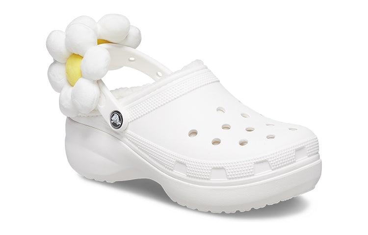 (WMNS) Crocs Classic Flower Clogs 'White' 209236-90H - 4