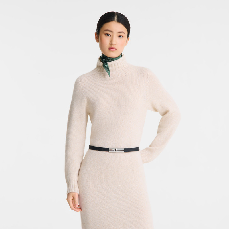 Longchamp Le Roseau Ladies' belt Black - Leather outlook