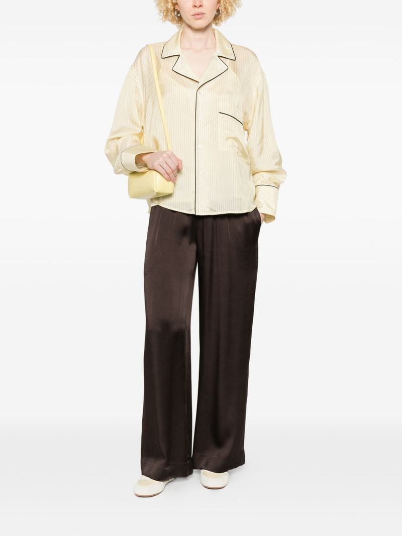 Plan C piped-trim striped shirt set outlook
