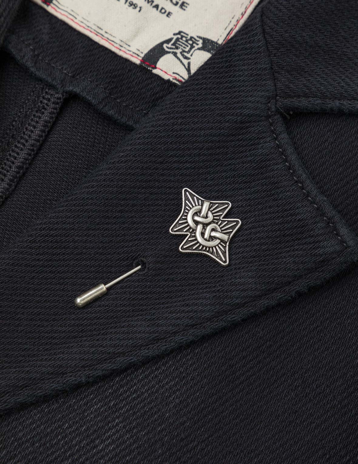 Seagull and Logo Embroidery Relax Fit Denim Blazer - 6