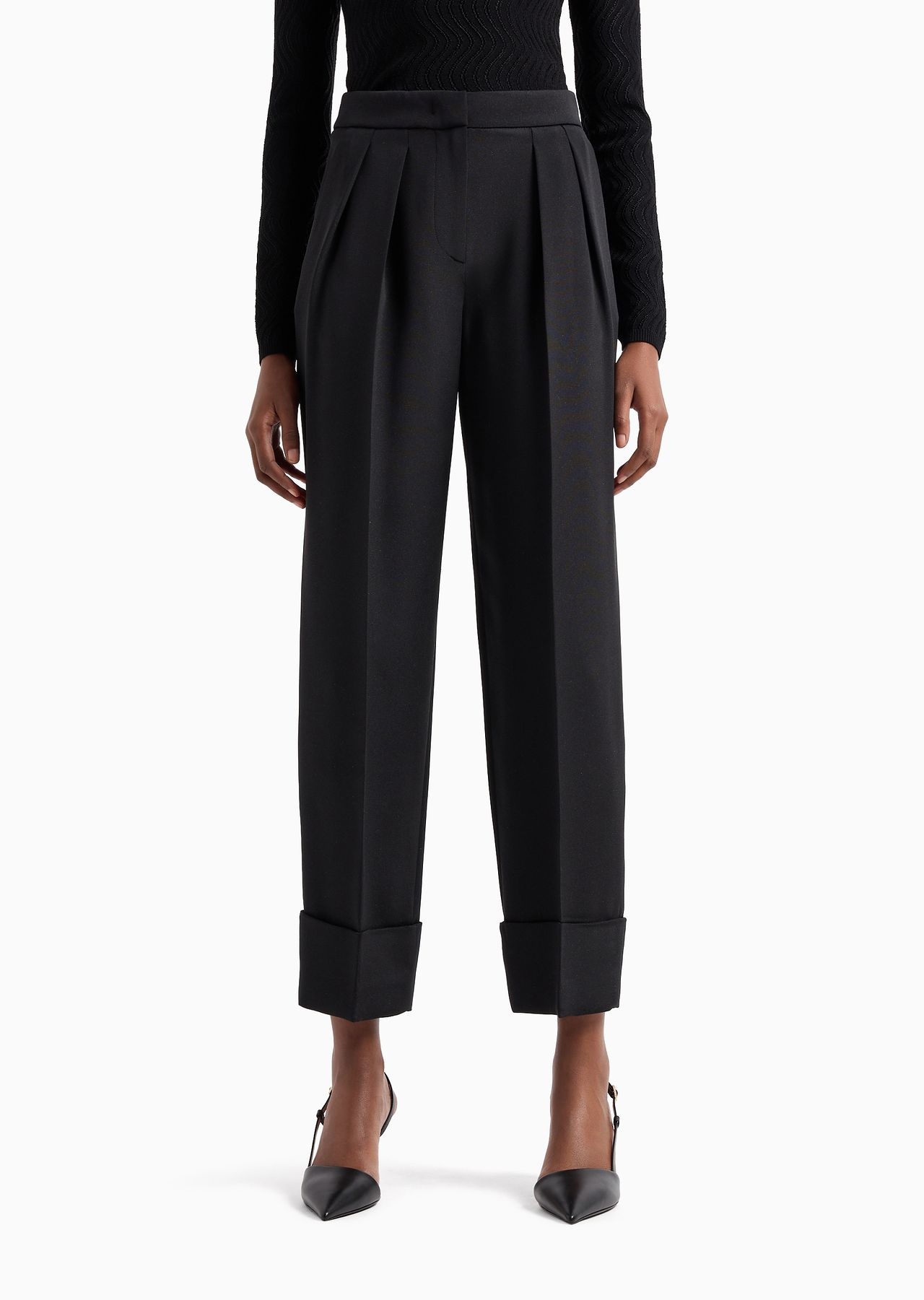 High-rise marocain glittery silk trousers - 2