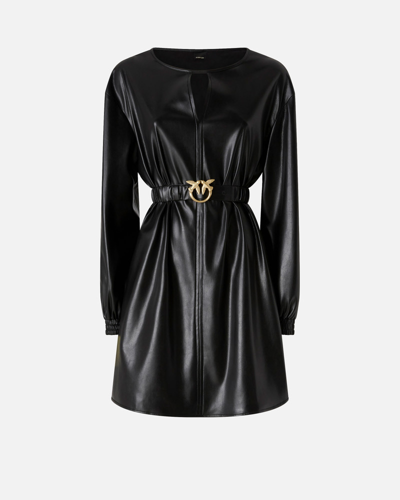 SHORT LEATHER-EFFECT DRESS 1