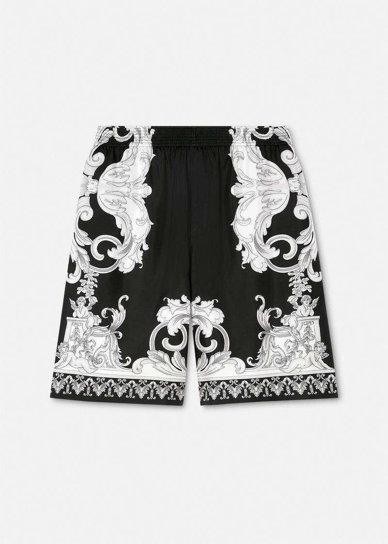 Silver Baroque Silk Shorts 1