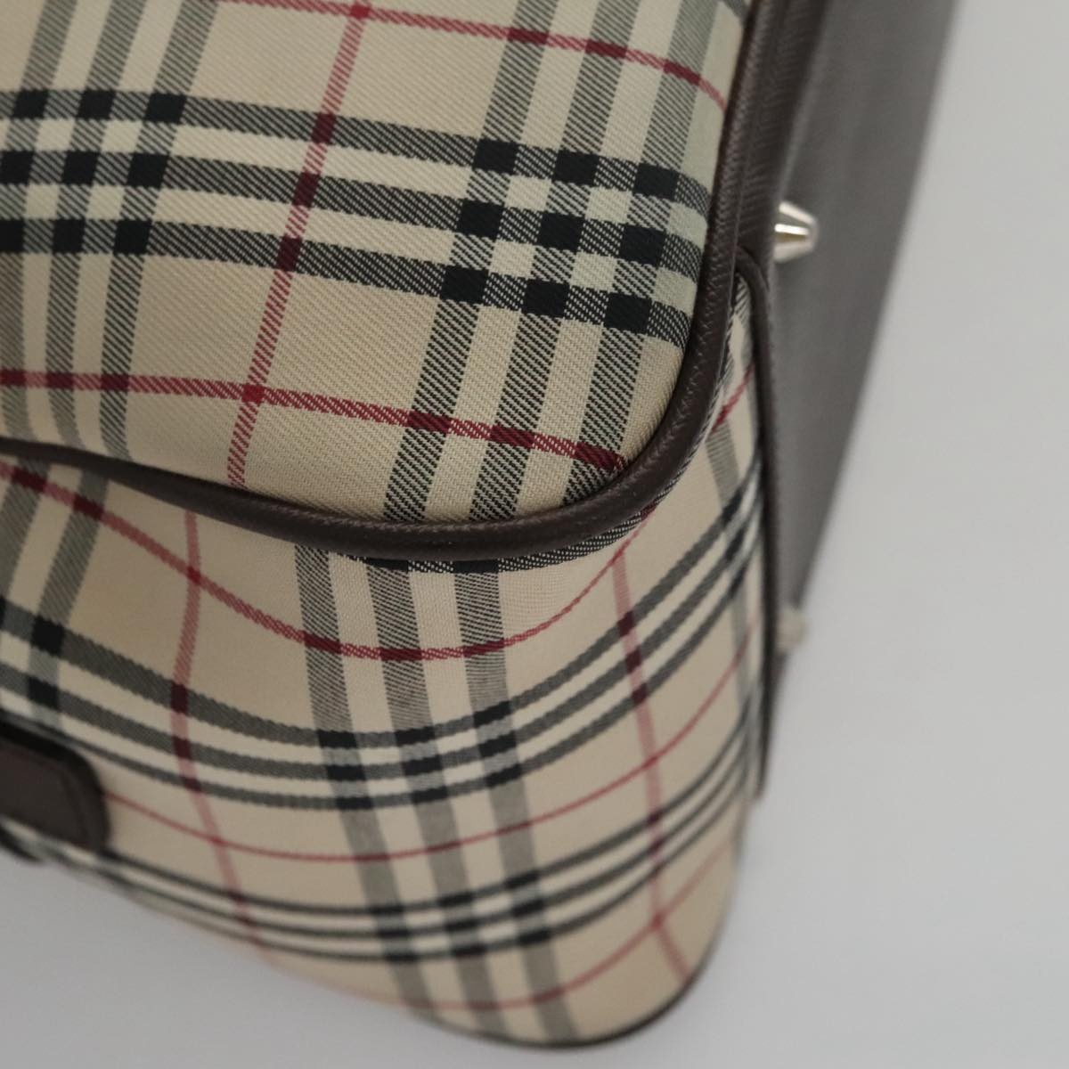 Burberry Nova Check Hand Bag Canvas Beige - 15