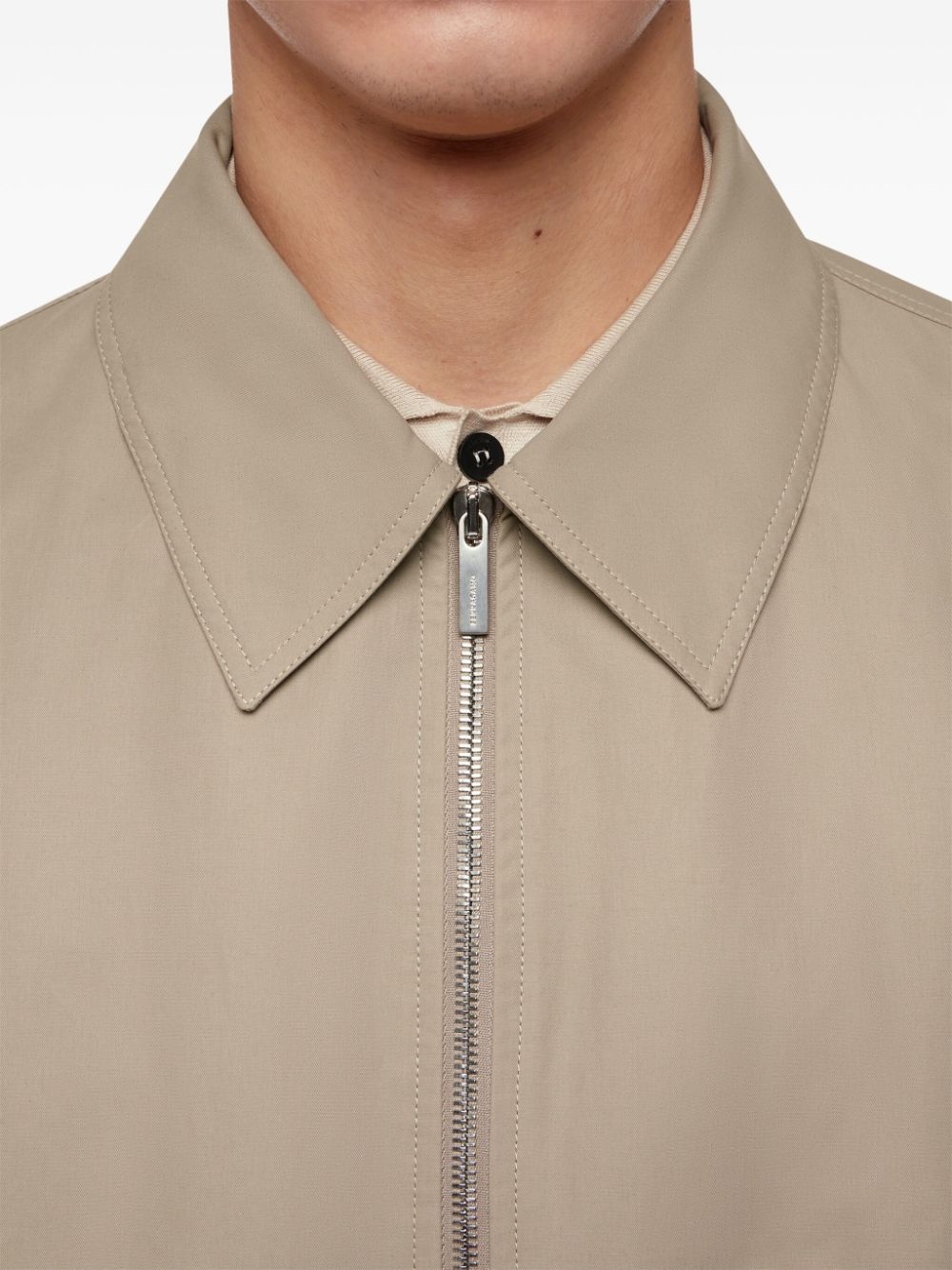 logo-engraved cotton jacket - 5