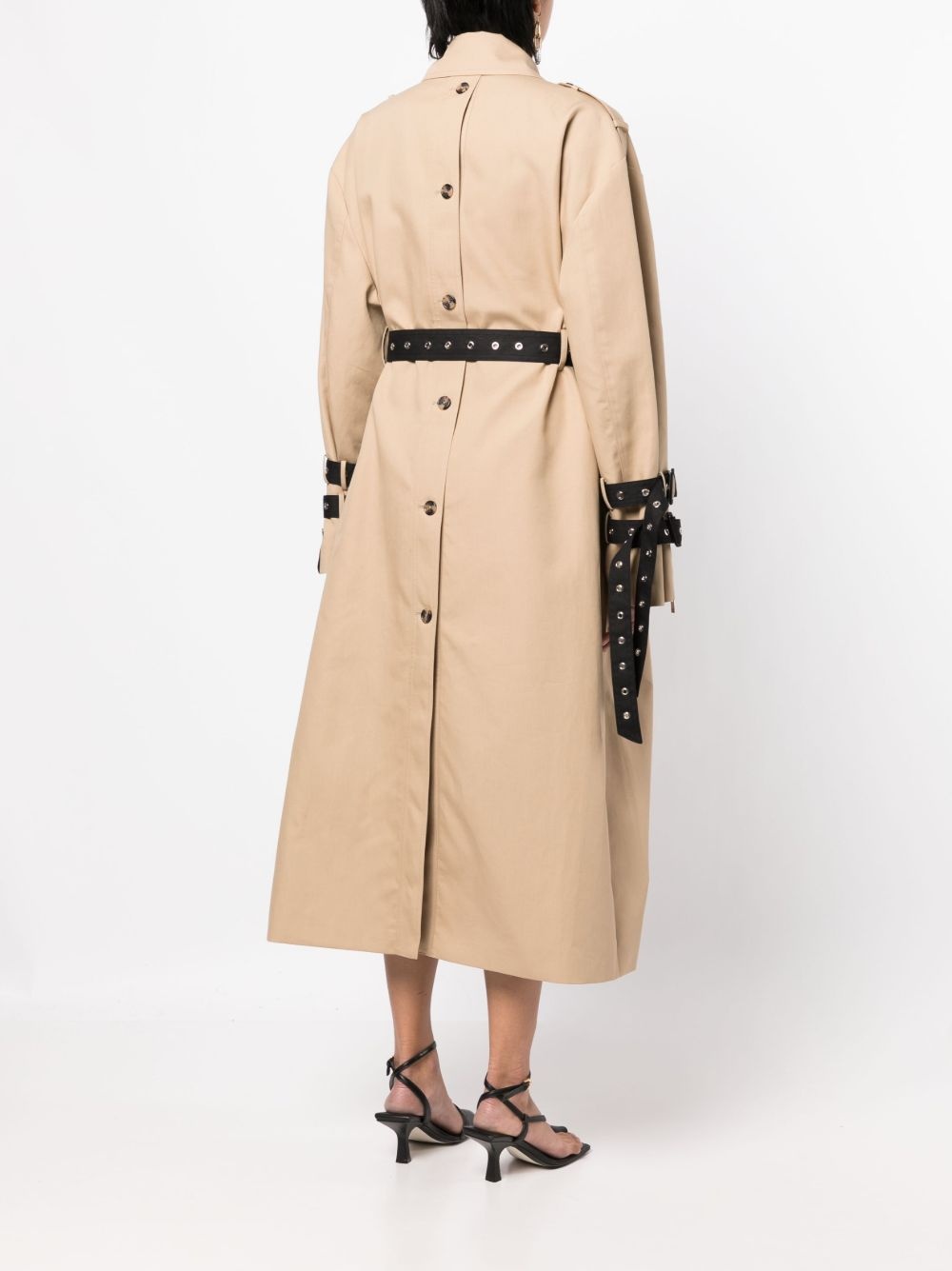 oversized belted-waist trench coat - 4