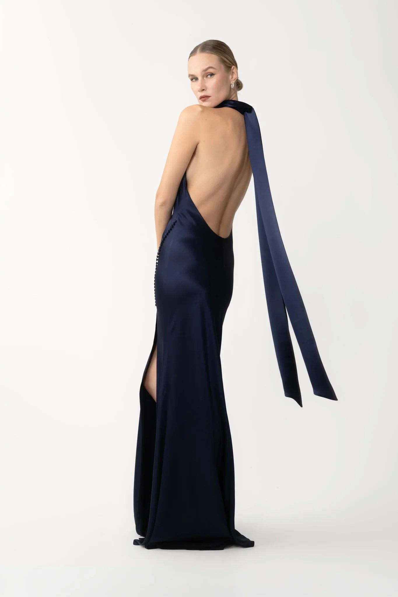 PENELOPE BACKLESS SATIN GOWN - 3