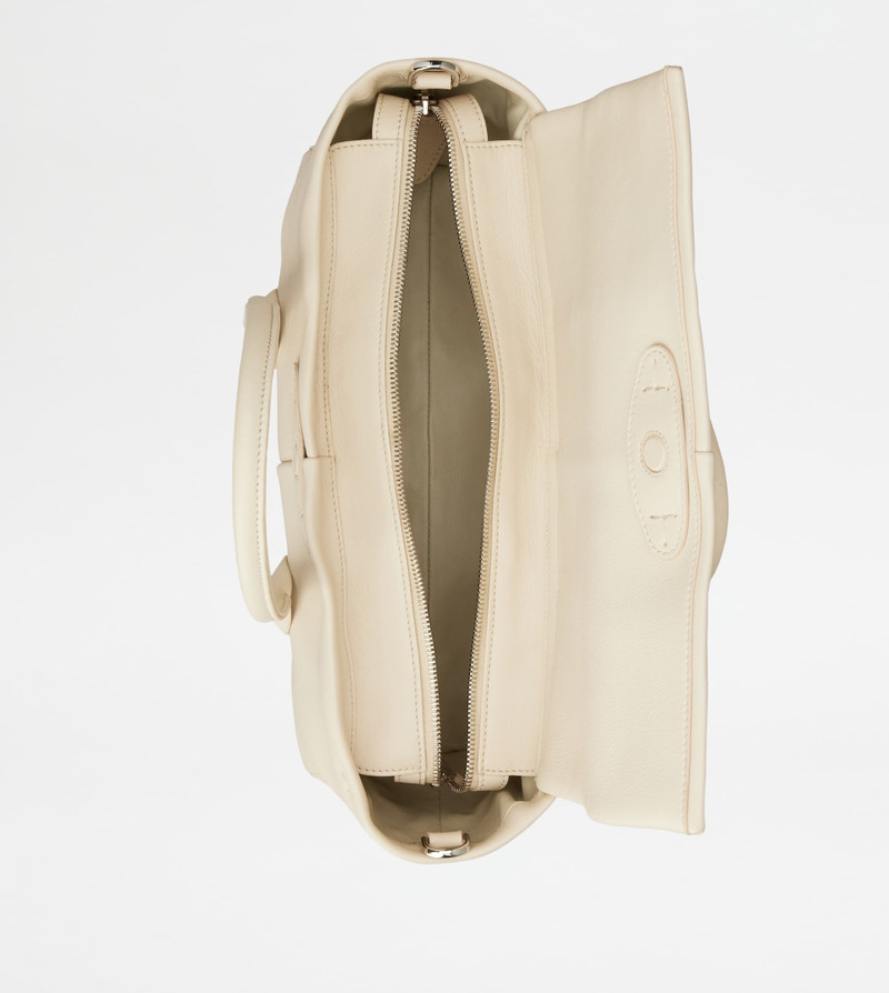 TOD'S DI BAG REVERSE EW FLAP IN LEATHER SMALL - OFF WHITE 5