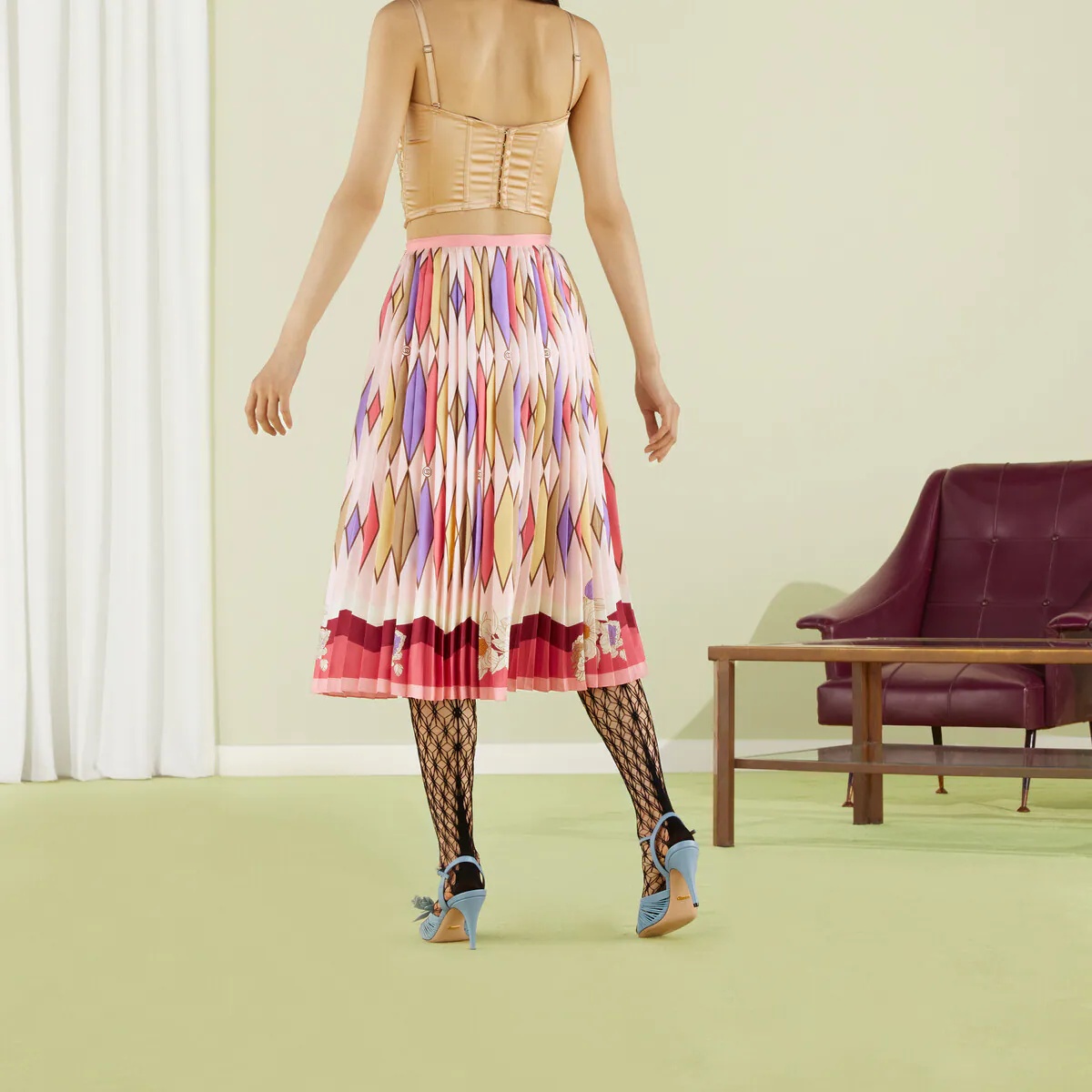 Gucci Lovelight printed pleated silk skirt - 7