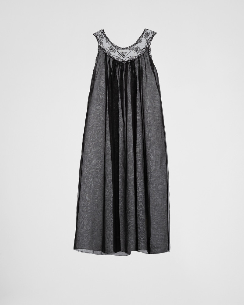 Nylonette and lace midi-dress 1