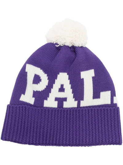 Palm Angels logo knitted pompom beanie outlook