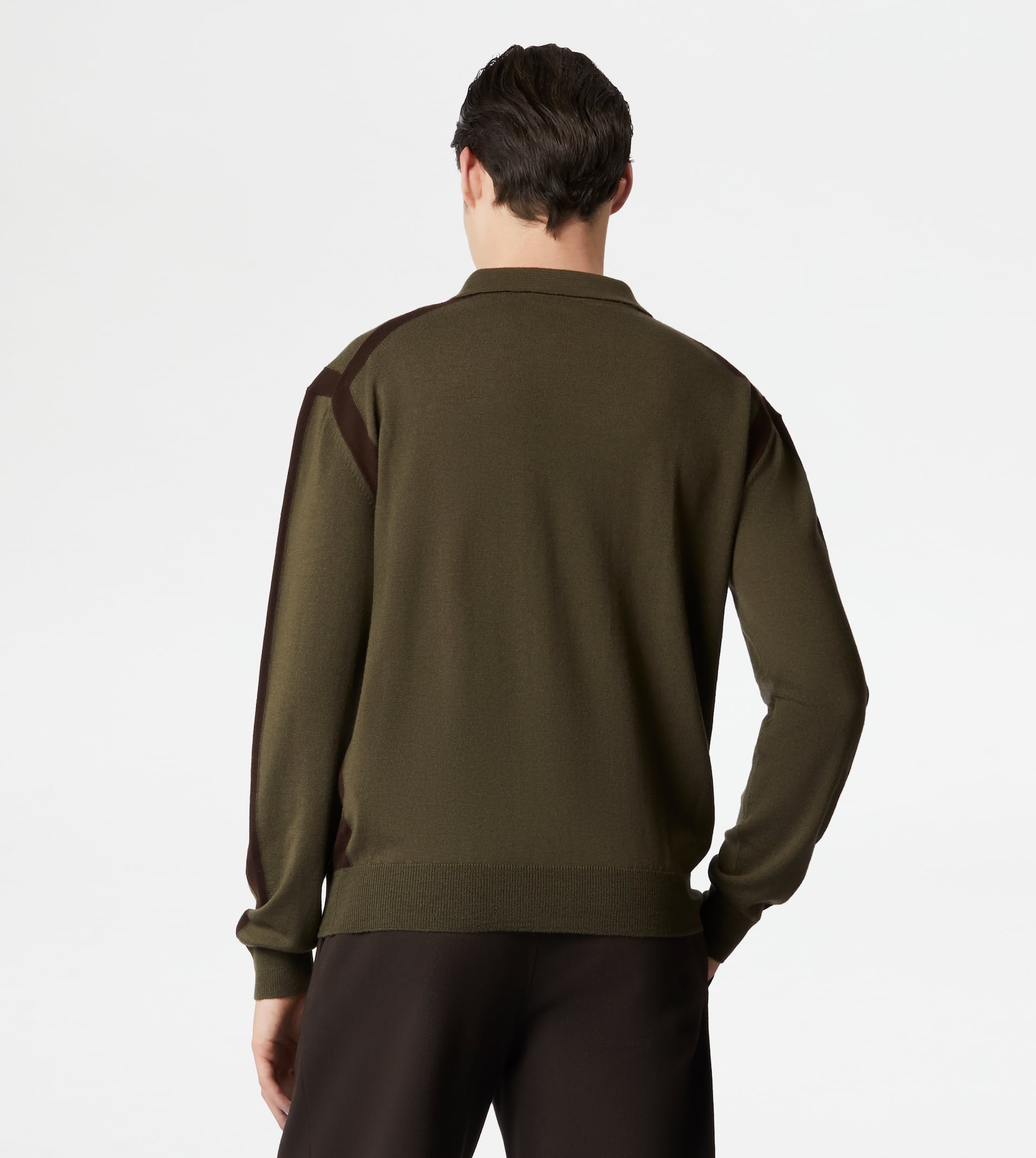 POLO SHIRT IN WOOL - GREEN, BROWN - 7