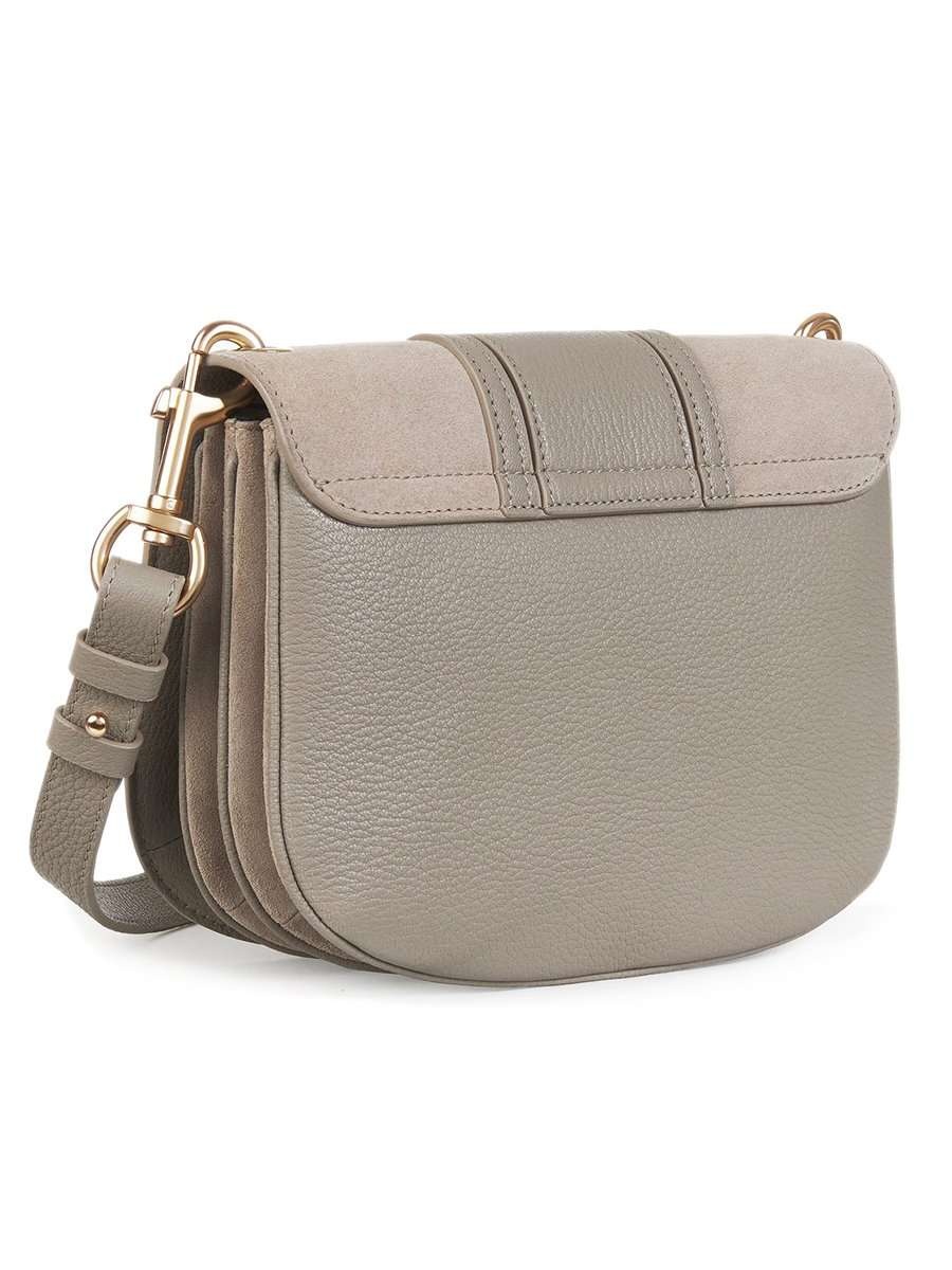 Hana Leather & Suede Shoulder Bag in Motty Grey - 4