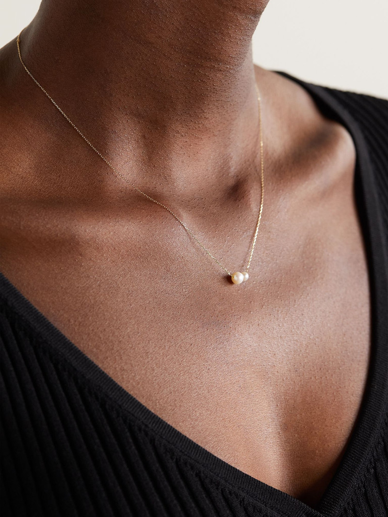 MATEO Duo 14-karat gold pearl necklace Gold outlook