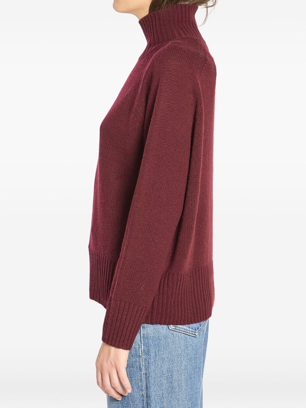 turtleneck ribbed-trim sweater - 3