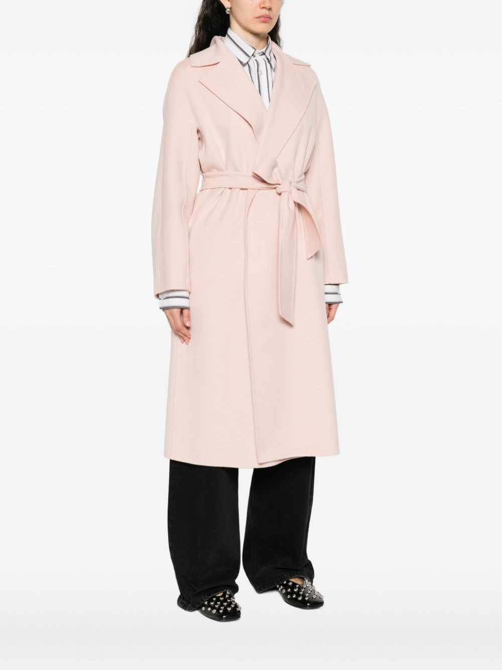 belted single-breasted coat - 3