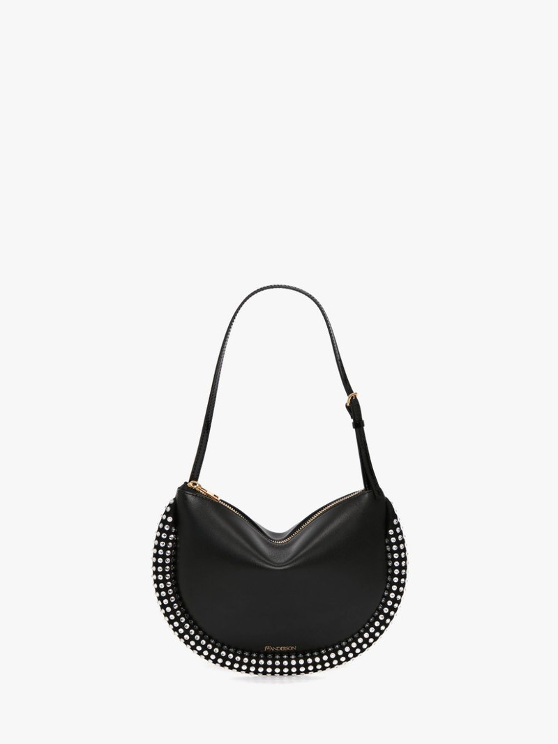 BUMPER-MOON LEATHER SHOULDER BAG WITH CRYSTAL 6