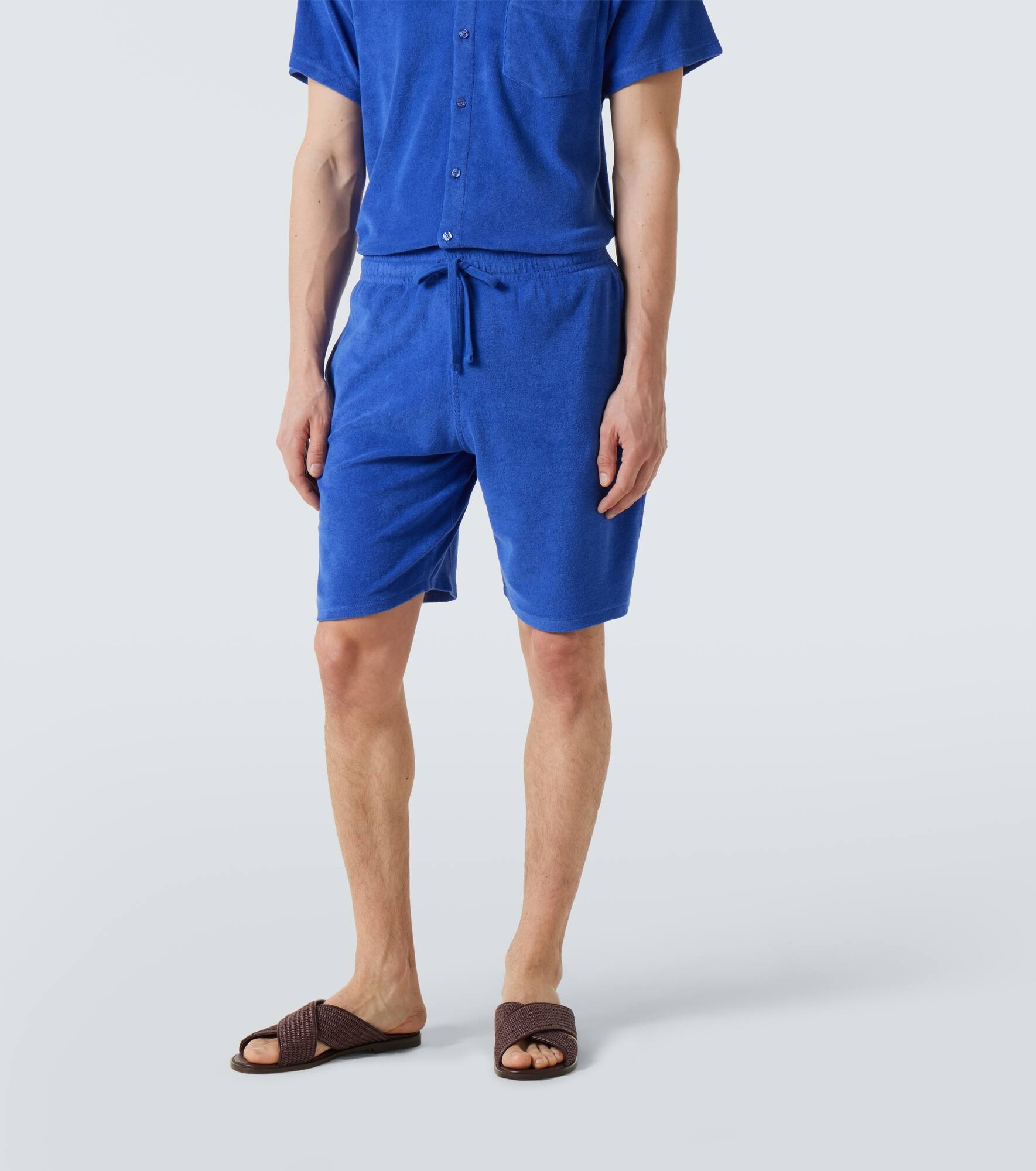 Cotton-blend terry Bermuda shorts - 3