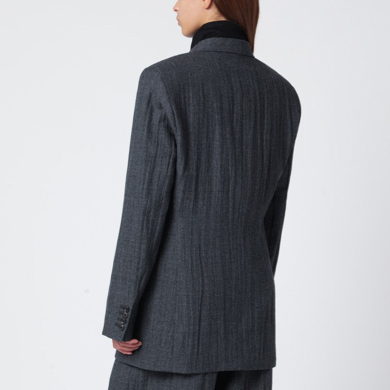 Our Legacy Grey Wool-Blend Single-Breasted Jacket Women - 2