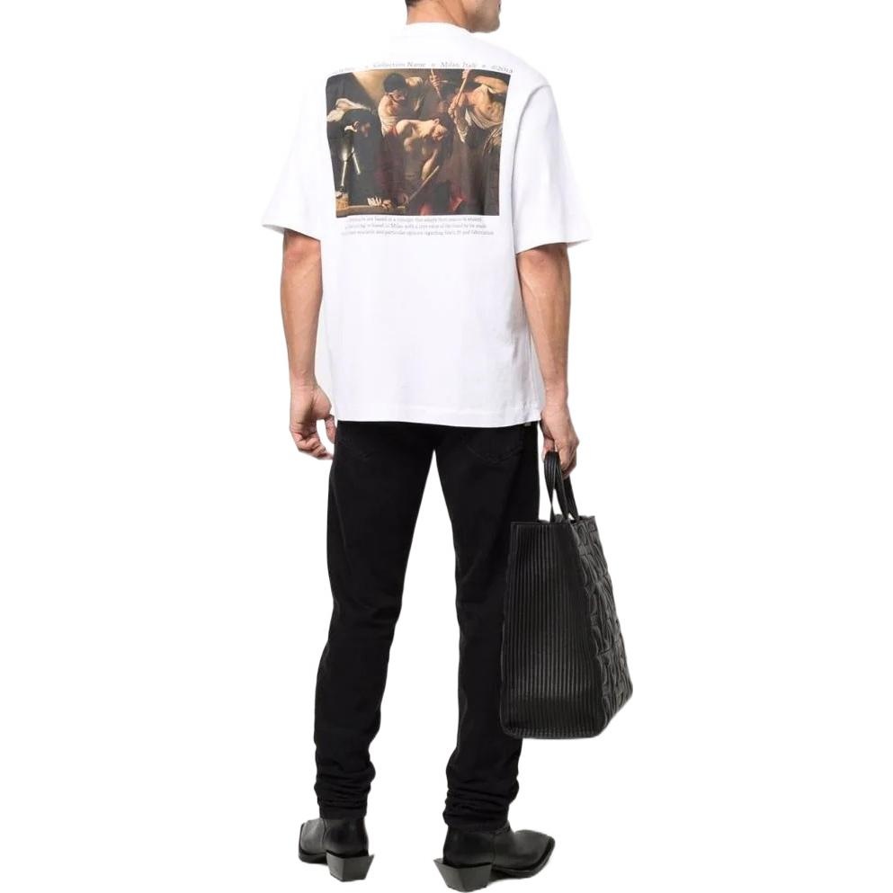 Off-White SS22 Printing Round Neck Pullover Short Sleeve Ordinary Version White OMAA119S22JER0040110 - 4