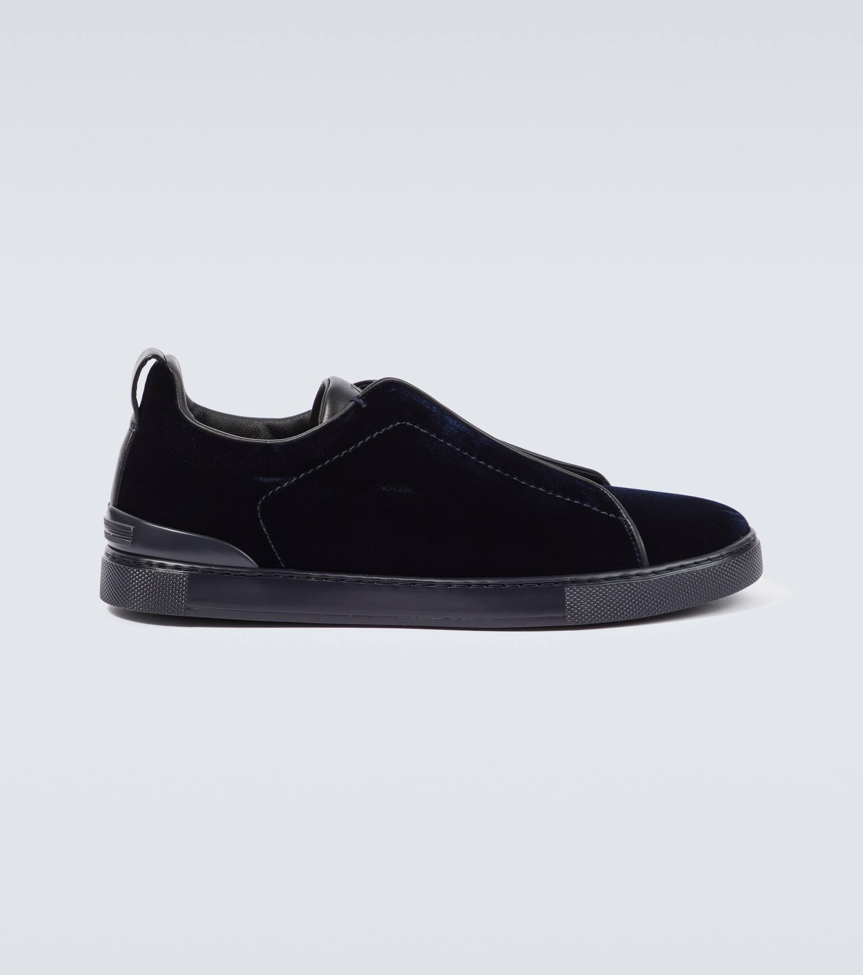 Triple Stitch suede-trimmed sneakers - 1