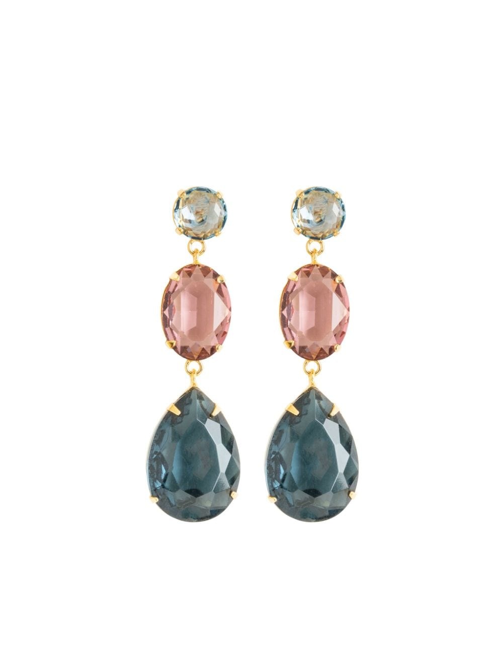18kt gold-plated Aleena crystal earrings - 1