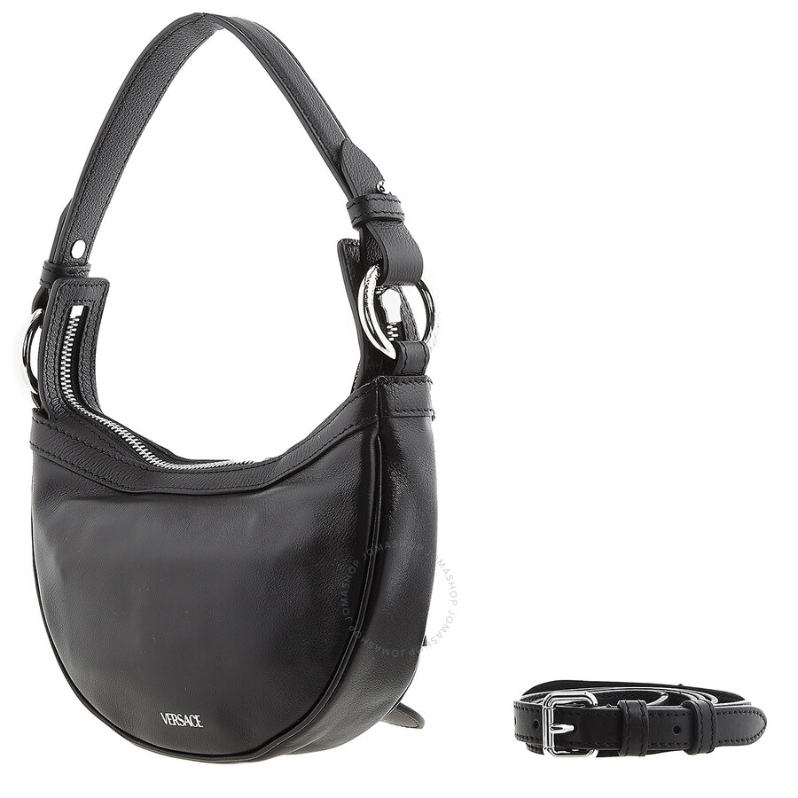 Versace Repeat Mini Black Hobo Bag - 3