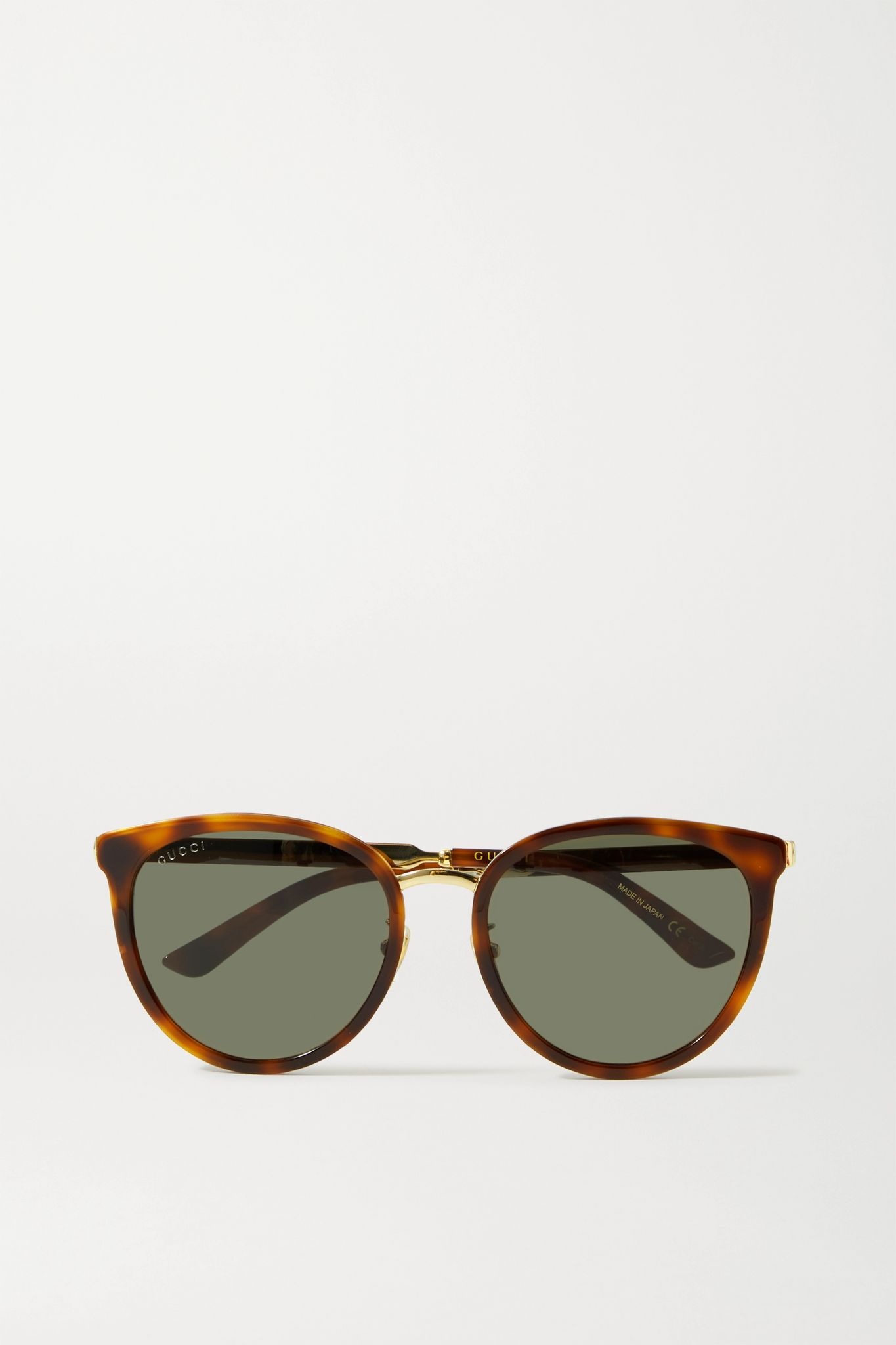 Cat-eye tortoiseshell acetate and gold-tone sunglasses - 1